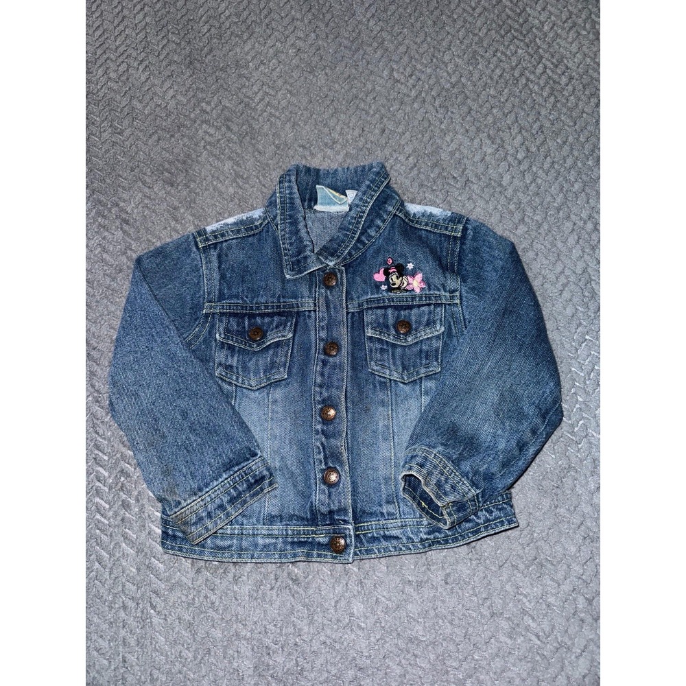 Disney Original Mickey Girls Vintage 2000's‎ Minnie Mouse Blue Jean Jacket Sz 3T